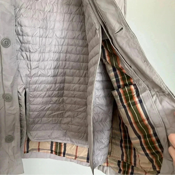 NWOT Eddie Bauer light  grey down liner plaid lining jacket - Picture 3 of 11